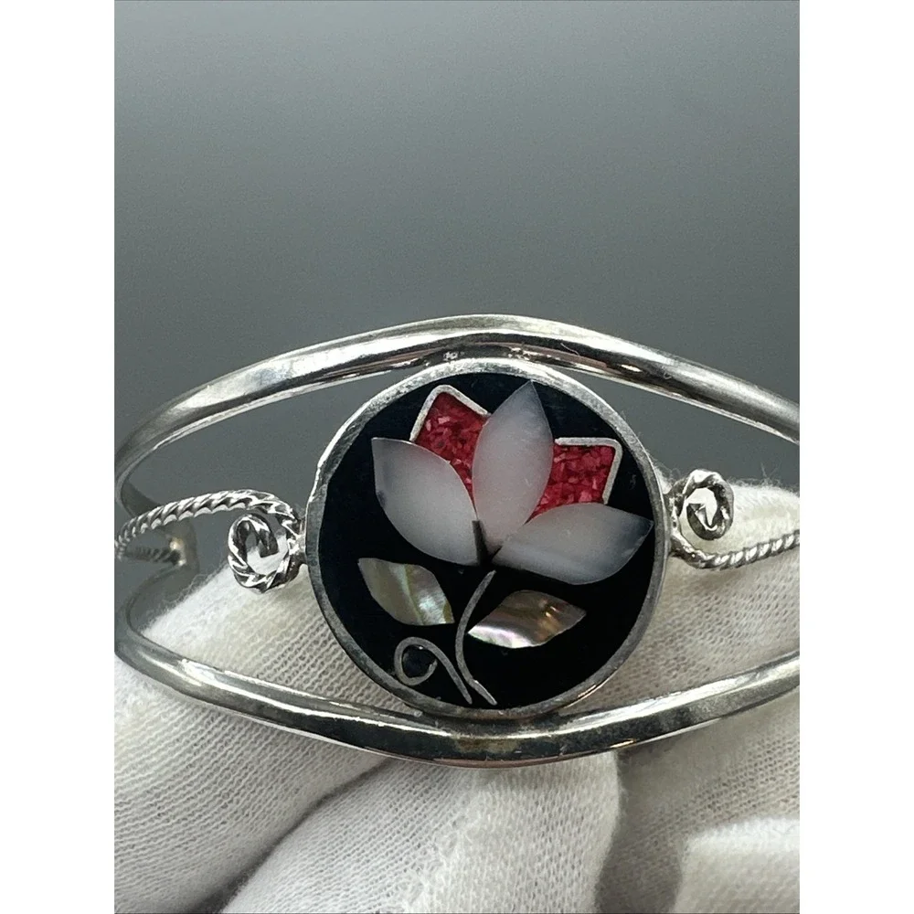 Antique Mexico Alpaca Cuff Bracelet #924 - Picture 3 of 11